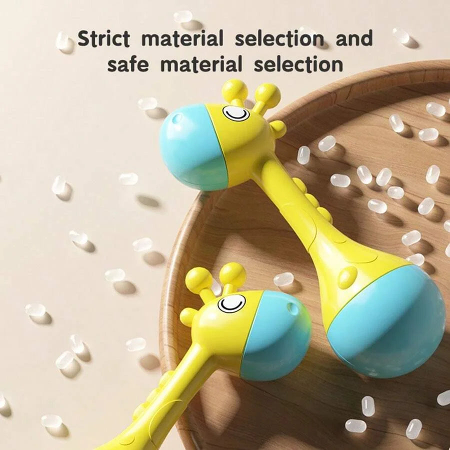 Baby First Hand Rattle Toy Soft Sound Plastic Early Childhood Sensory Development Gift