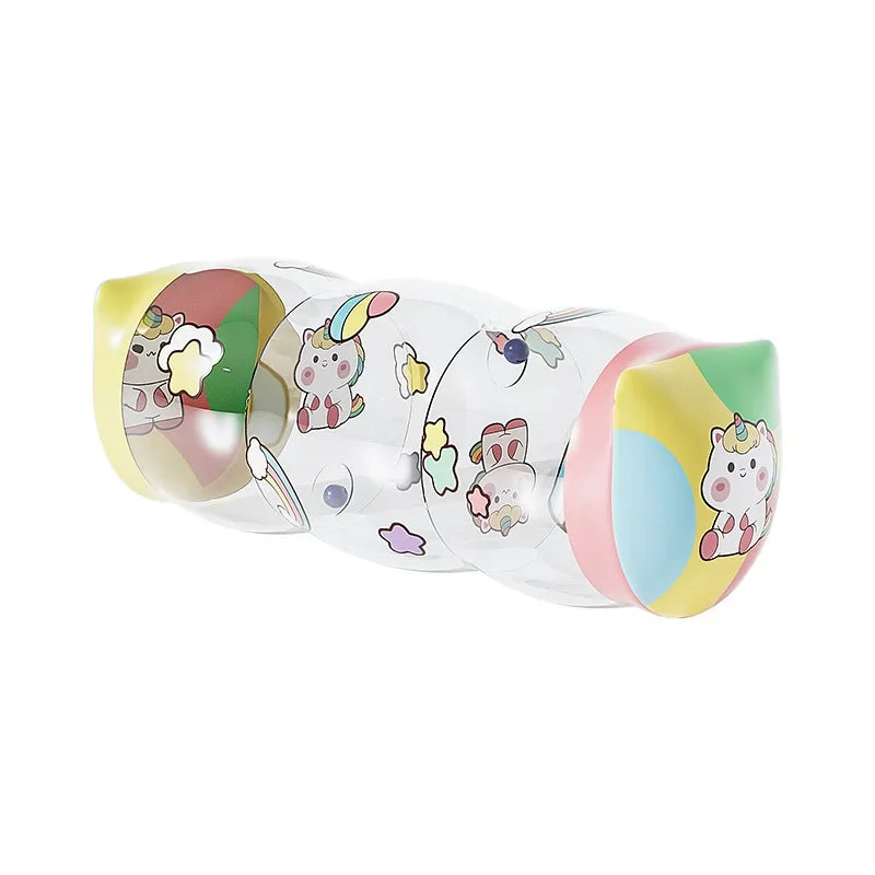 Baby Crawling Roller Activity Toy - Inflatable Sensory Roller with Ball Rattles