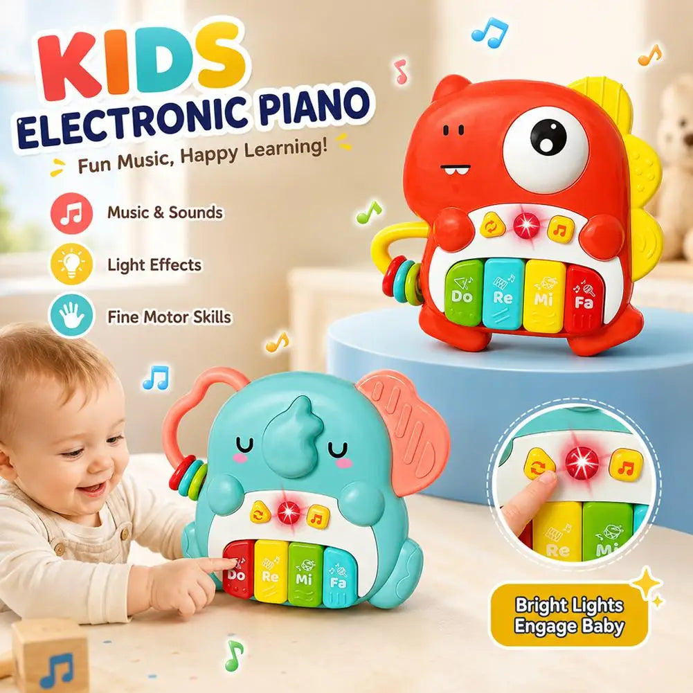 Cute Animal Piano Keyboard Toy Multi-Mode Sound Interactive Educational Music Gift for Toddlers