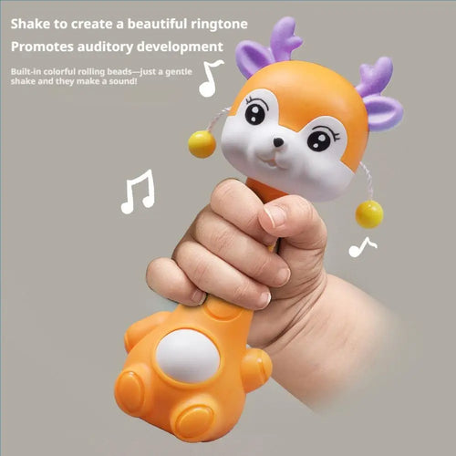 "Baby Hand Rattle & Sensory Grasp Toy - Soft Newborn Early Sound Toy"