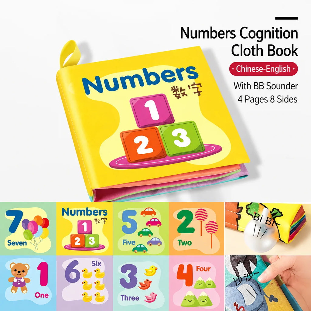 Kids Early Educational Soft Cloth Book (Animals & Numbers)