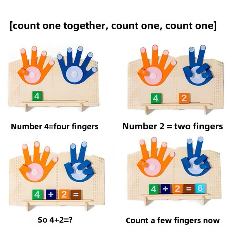Wooden Finger Counting Math Toy – Montessori Early Educational Learning Game for Toddlers