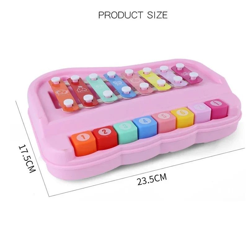 2 in 1 Baby Music instruments Montessori Toys 8-note Xylophone Piano Parish Music Play Educational Games Travel Toys for Toddler