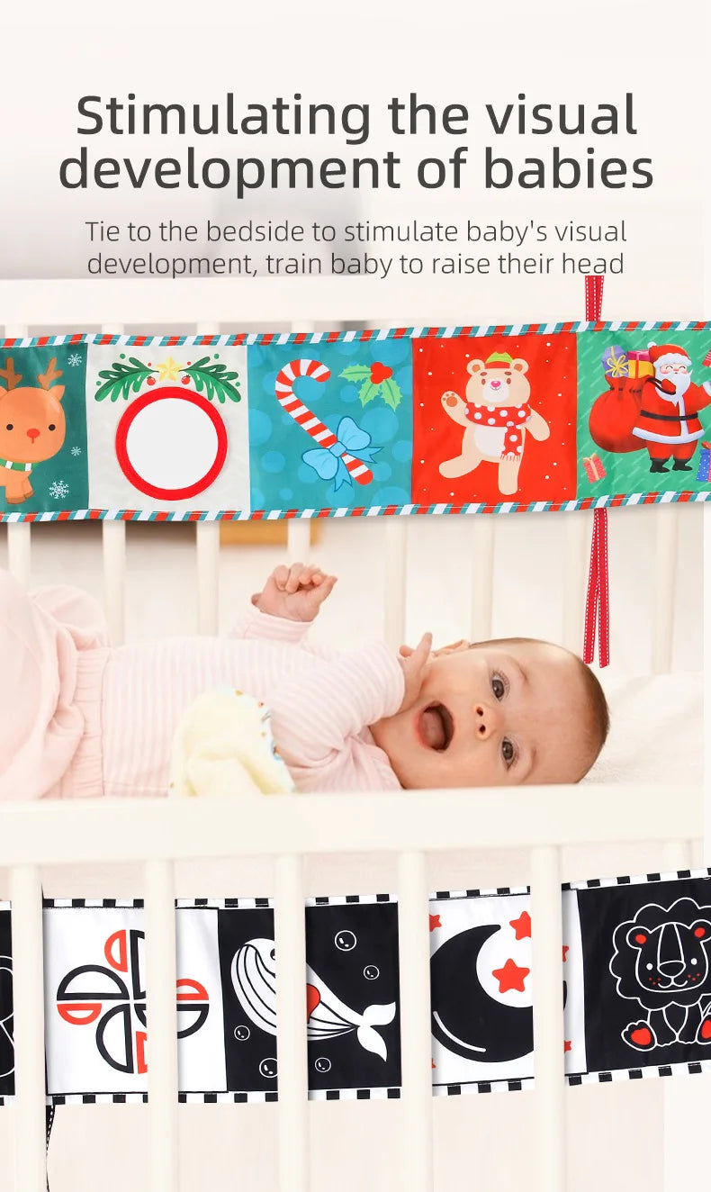Black & White Montessori Sensory Cloth Book for Newborns (0 - 12 months old)