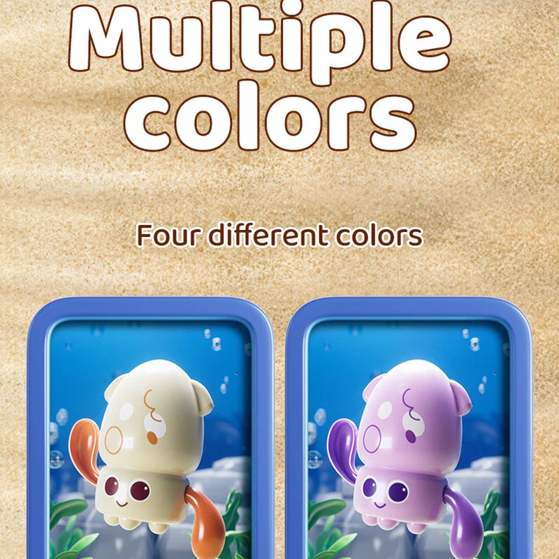 Cute Swimming Octopus Bath Toys (1-4 Pack) – Floating Curled Edge Pool & Bathtub Toys for Toddlers, Boys and Girls