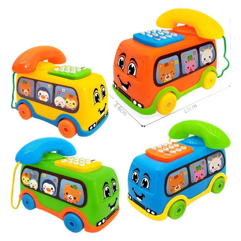 Musical Telephone Bus Car Toy – Montessori Early Educational Toy for Toddlers 1+ Year