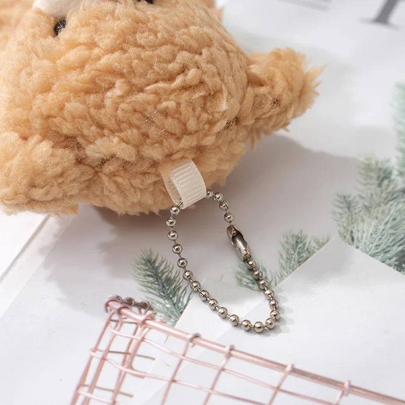 13cm Blush Bear Plush Toy Keychain - Cute Teddy Bear Stuffed Doll Pendant