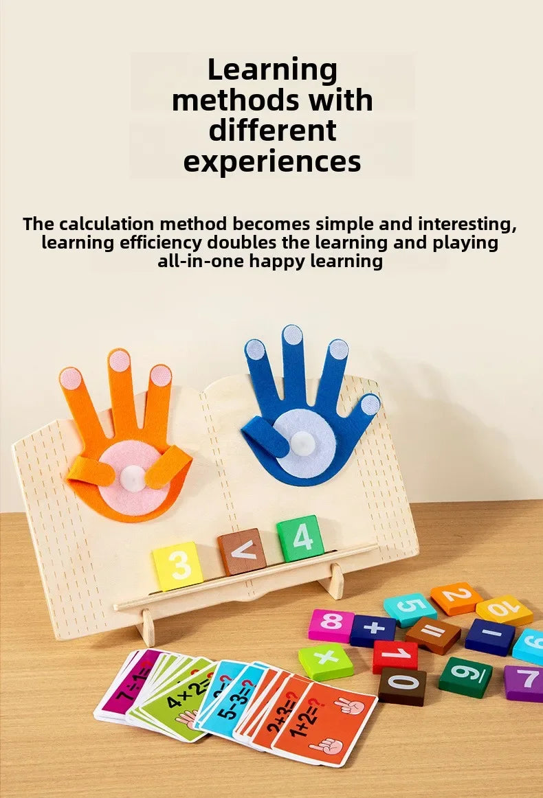 Wooden Finger Counting Math Toy – Montessori Early Educational Learning Game for Toddlers