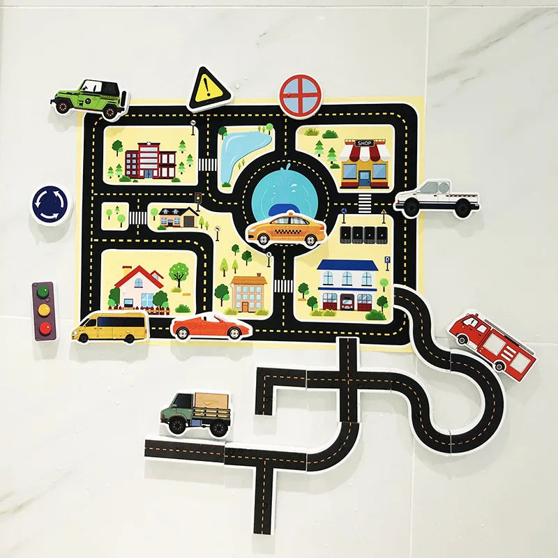 Baby Bath Floating EVA Foam Puzzle Toys Letter Number Traffic Cognitive Bathroom Game for gift