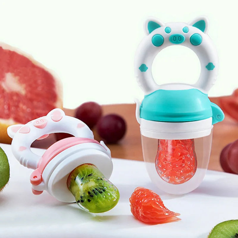 "Baby Silicone Fruit Feeder & Juice Extractor Pacifier - Teething Spoon"