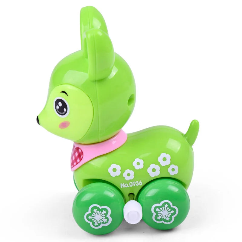 Cute Cartoon Deer Wind-Up Toy Colorful Clockwork Spring Running Animal Toy for Kids Gift