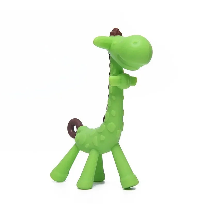 "Cute Baby Giraffe Silicone Teether - Soft Pain Relief Molar Toy"