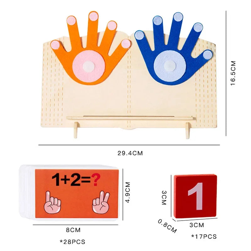 Wooden Finger Counting Math Toy – Montessori Early Educational Learning Game for Toddlers