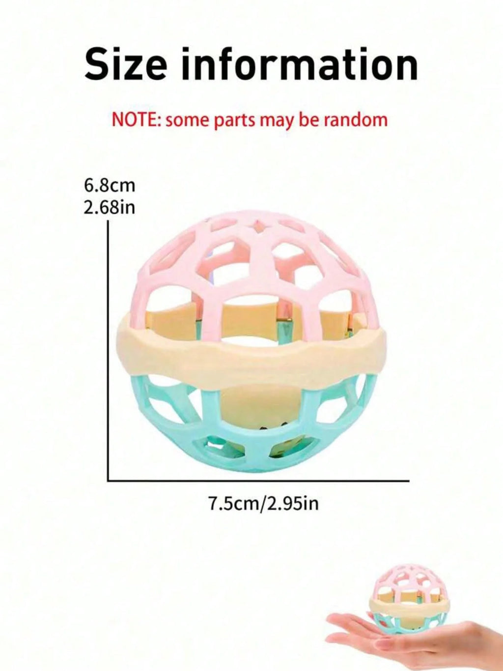 0-12 Months Baby Rotating Rattle Ball Toy Silicone Teether Grasping Activity Sensory Learning Gift