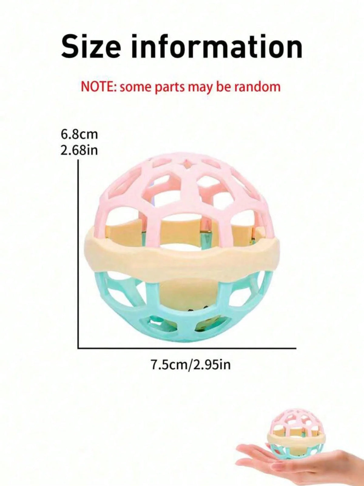 0-12 Months Baby Rotating Rattle Ball Toy Silicone Teether Grasping Activity Sensory Learning Gift