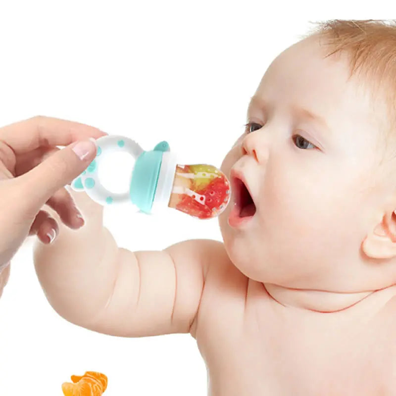 "Baby Silicone Fruit Feeder & Juice Extractor Pacifier - Teething Spoon"