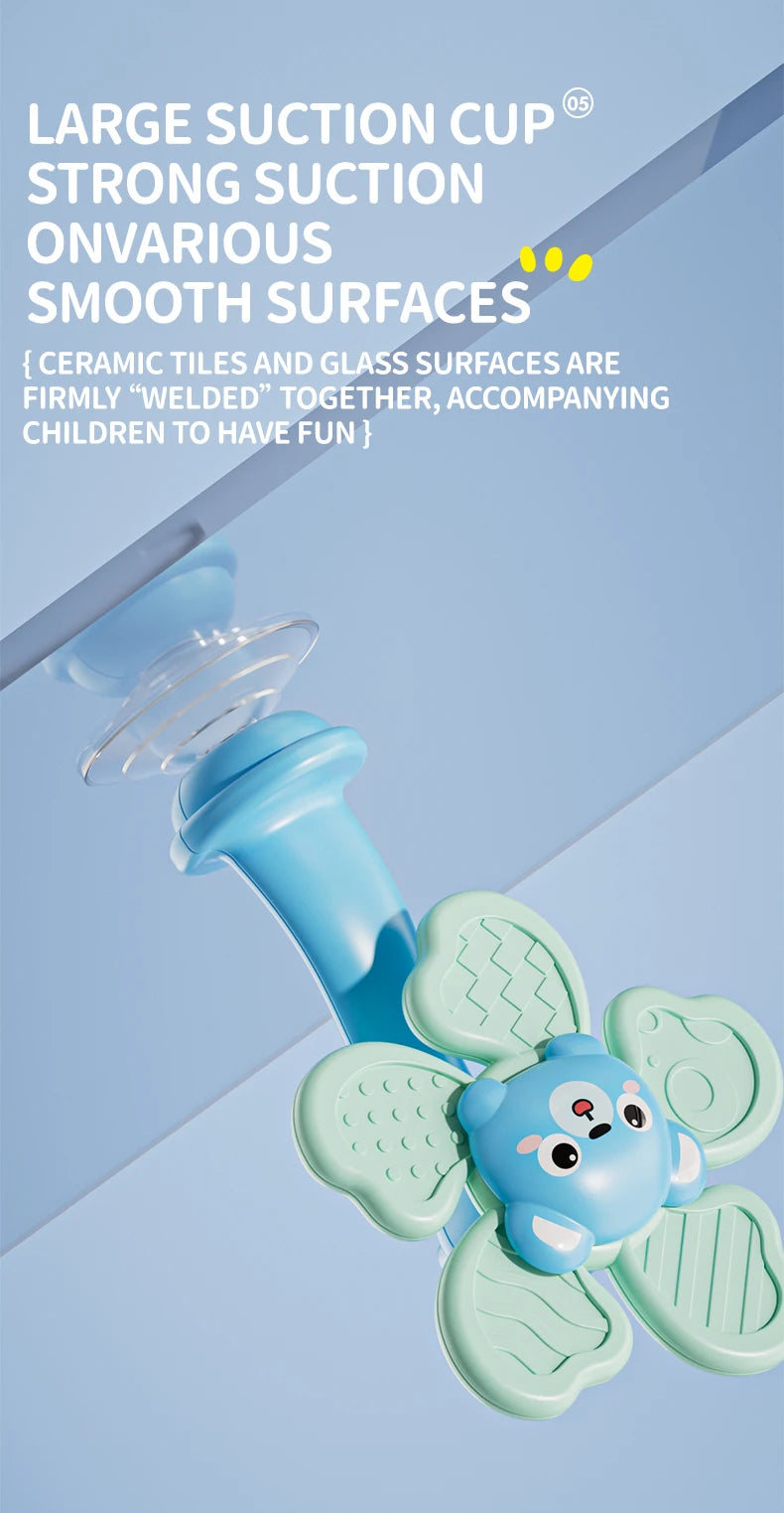 "Children High Chair Suction Cup Spinner - Montessori Travel Toy & Rattle"
