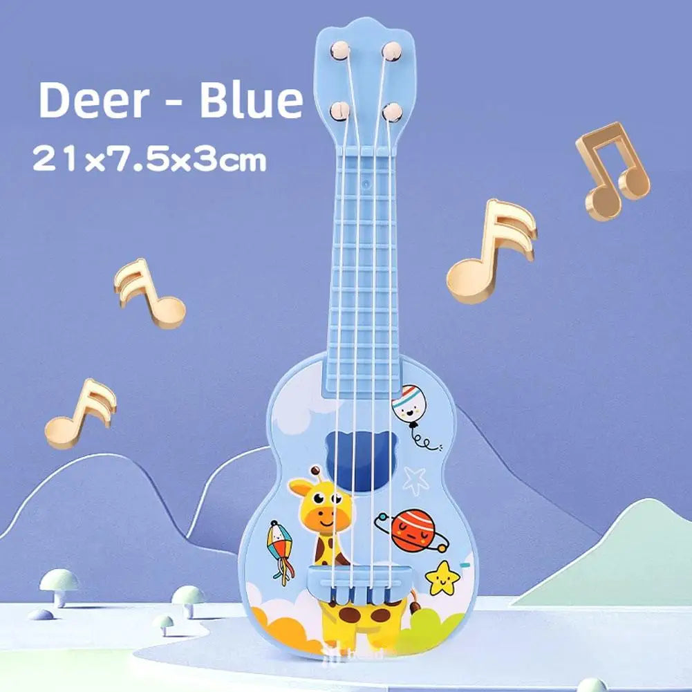 Mini Simulation Ukulele Guitar Toy for Kids - 4-String Educational Musical Instrument for Toddlers, Beginner Rhythm Acoustic Guitar Toy for Boys & Girls Birthday Gifts