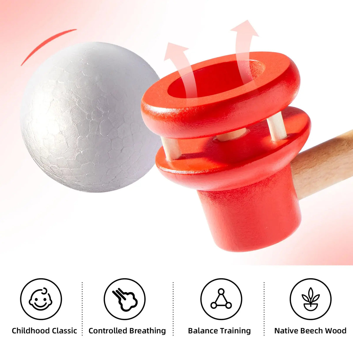 Montessori Floating Blow Pipe Ball Toy, Fine Motor Skill Trainer