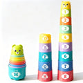 Kids Rainbow Fold Stacking Cups Toy Color Sorting Sensory Early Learning & Speed Competition Gift
