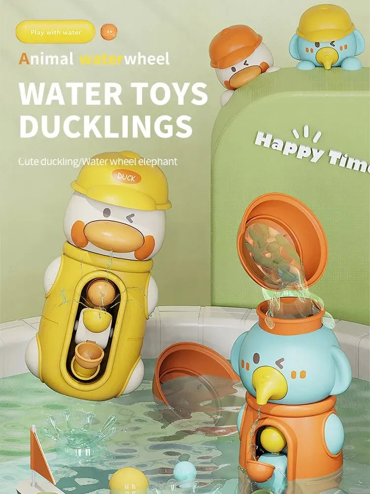 Water Wheel Suction Cup Bath Toy Set - Interactive Spinning Waterfall & Shower Sprinkler for Toddlers