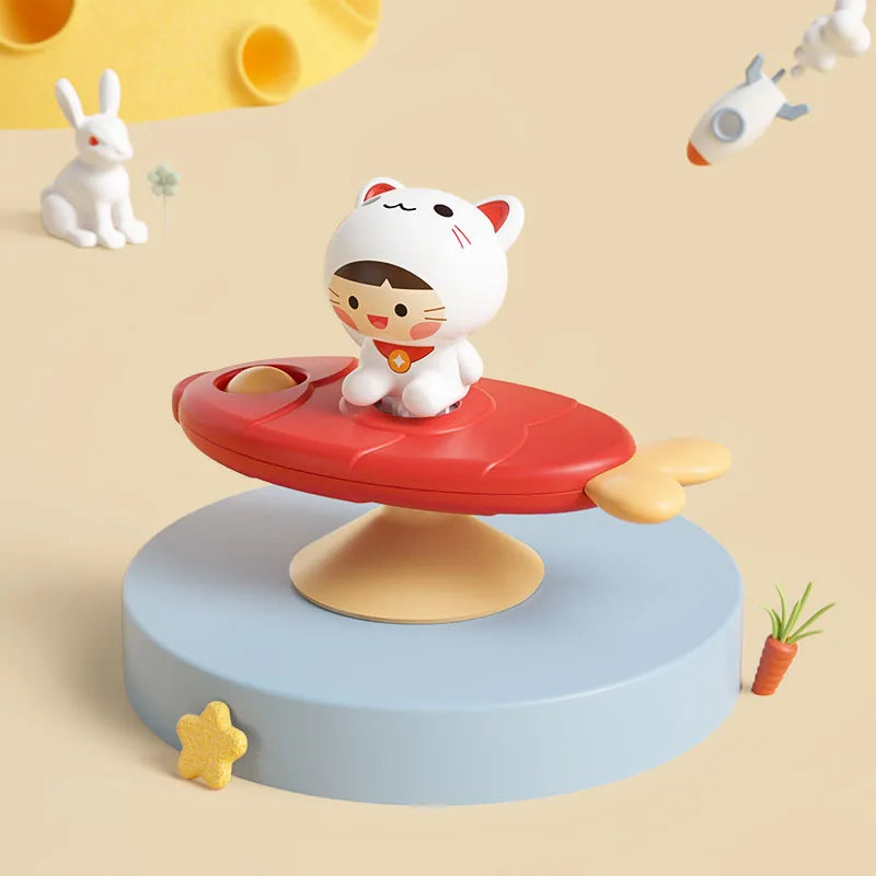 Baby Montessori Spin Cup Bath Toy - Suction Sensory Spinner & Rattle