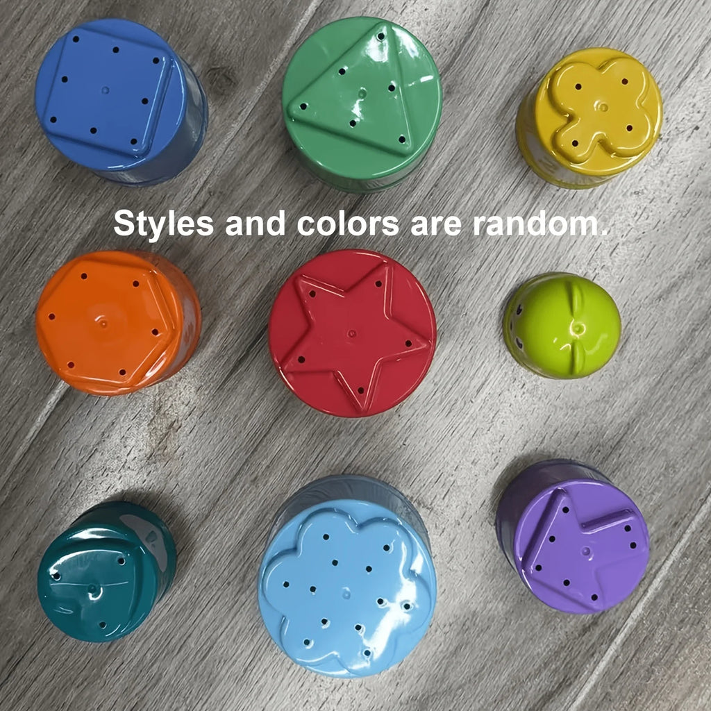 Kids Rainbow Fold Stacking Cups Toy Color Sorting Sensory Early Learning & Speed Competition Gift
