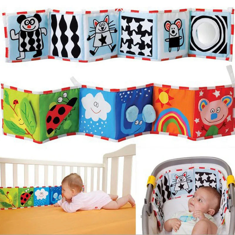 Black & White Montessori Sensory Cloth Book for Newborns (0 - 12 months old)