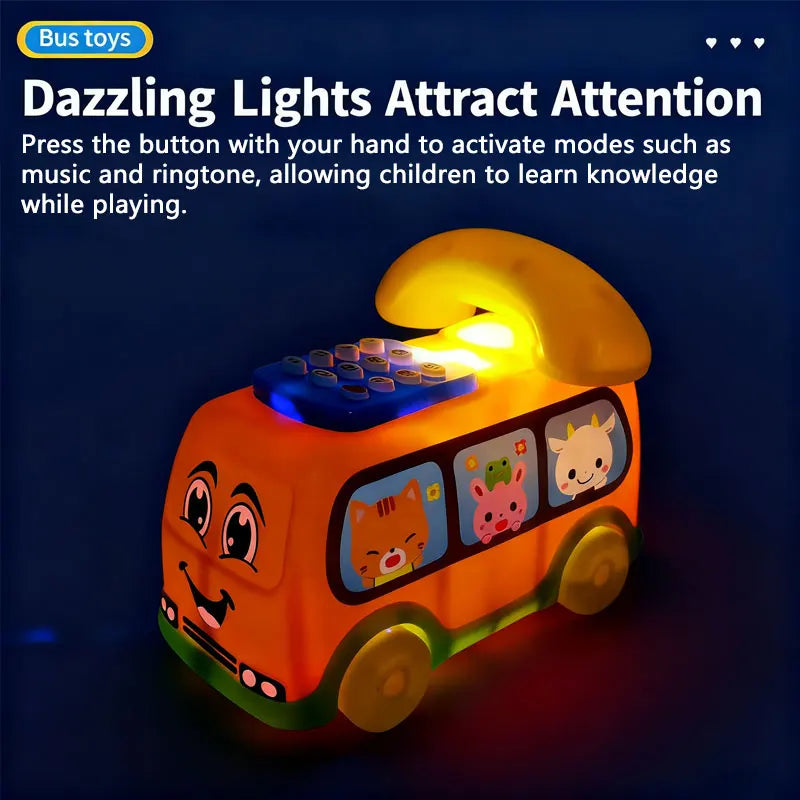 Musical Telephone Bus Car Toy – Montessori Early Educational Toy for Toddlers 1+ Year