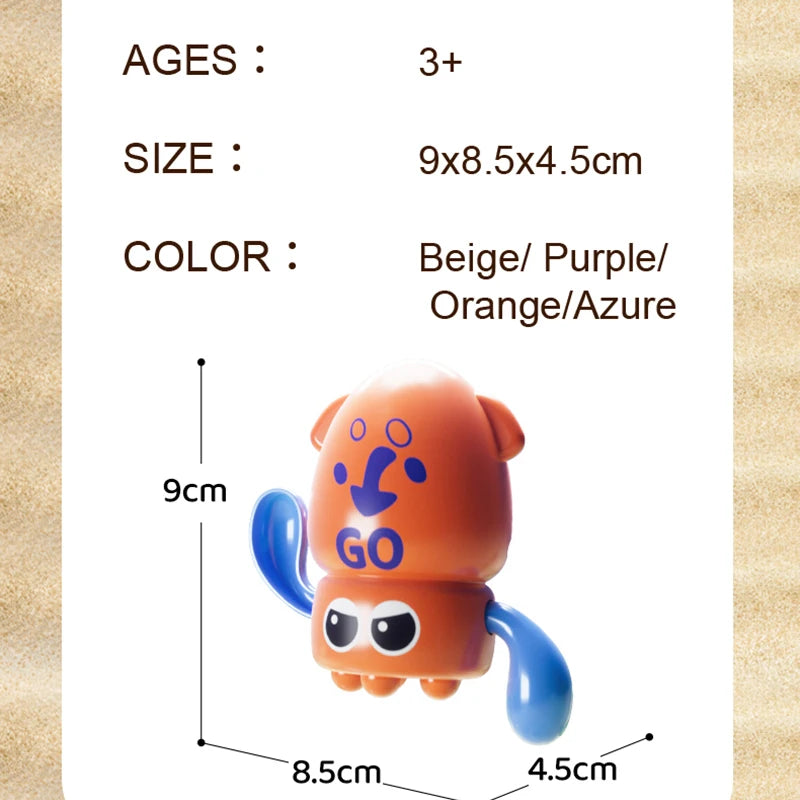 Cute Swimming Octopus Bath Toys (1-4 Pack) – Floating Curled Edge Pool & Bathtub Toys for Toddlers, Boys and Girls
