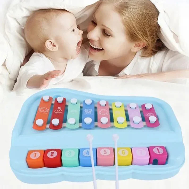 2 in 1 Baby Music instruments Montessori Toys 8-note Xylophone Piano Parish Music Play Educational Games Travel Toys for Toddler