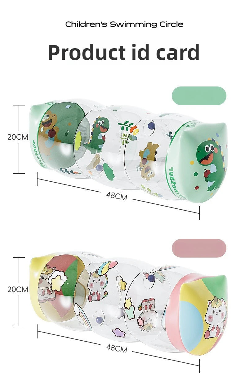 Baby Crawling Roller Activity Toy - Inflatable Sensory Roller with Ball Rattles