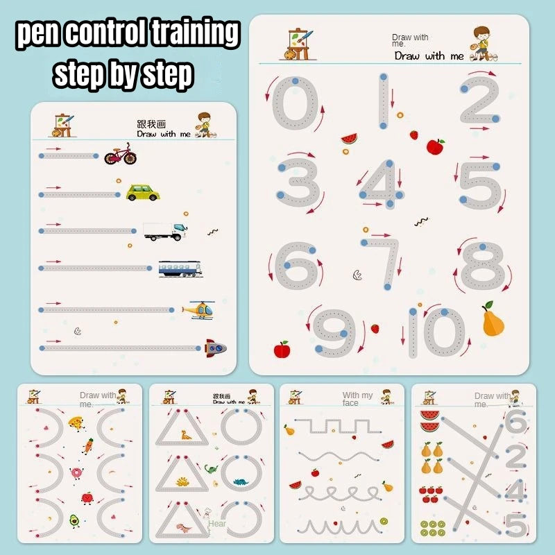 Reusable Montessori Pen Control Tracing Book for Kids