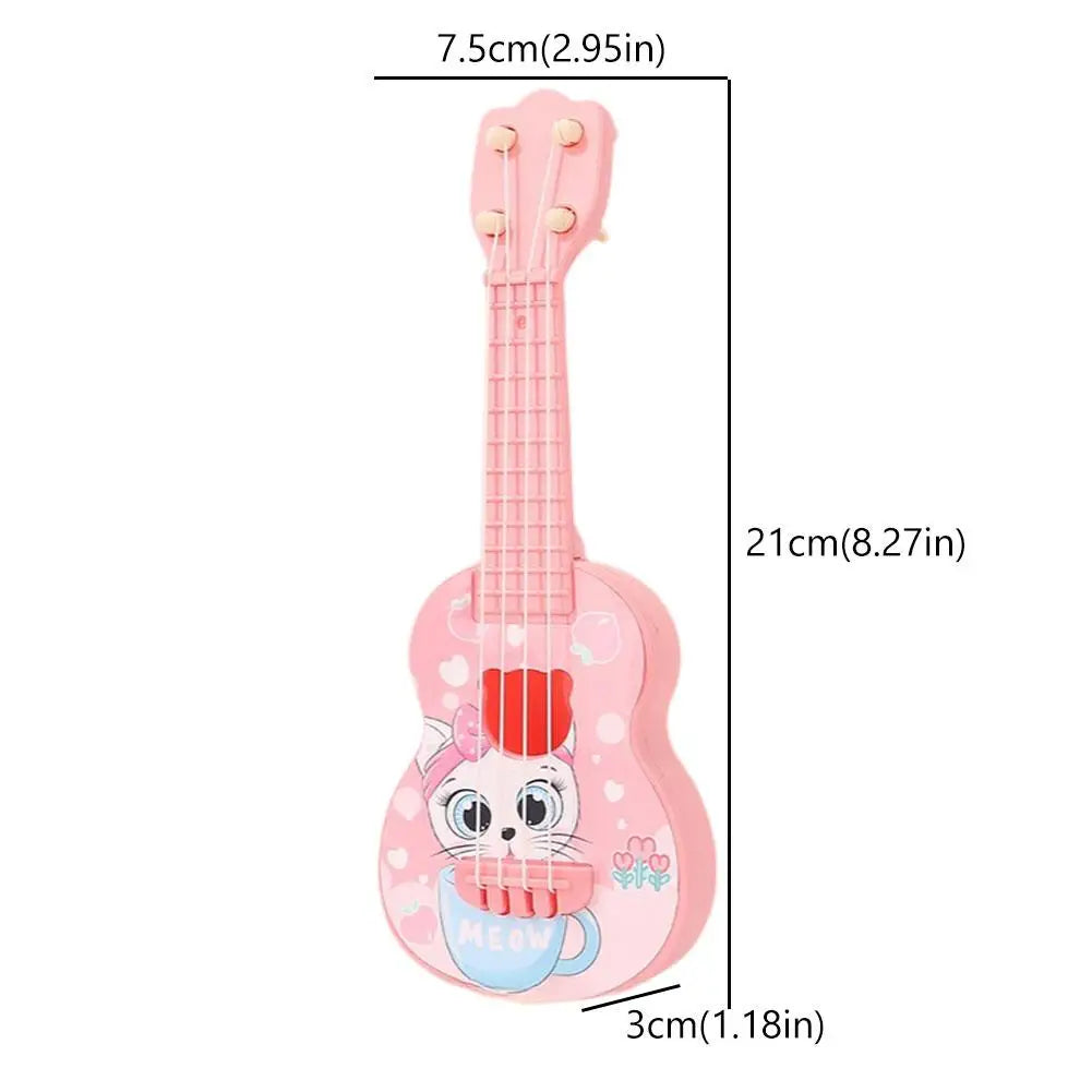 Mini Simulation Ukulele Guitar Toy for Kids - 4-String Educational Musical Instrument for Toddlers, Beginner Rhythm Acoustic Guitar Toy for Boys & Girls Birthday Gifts