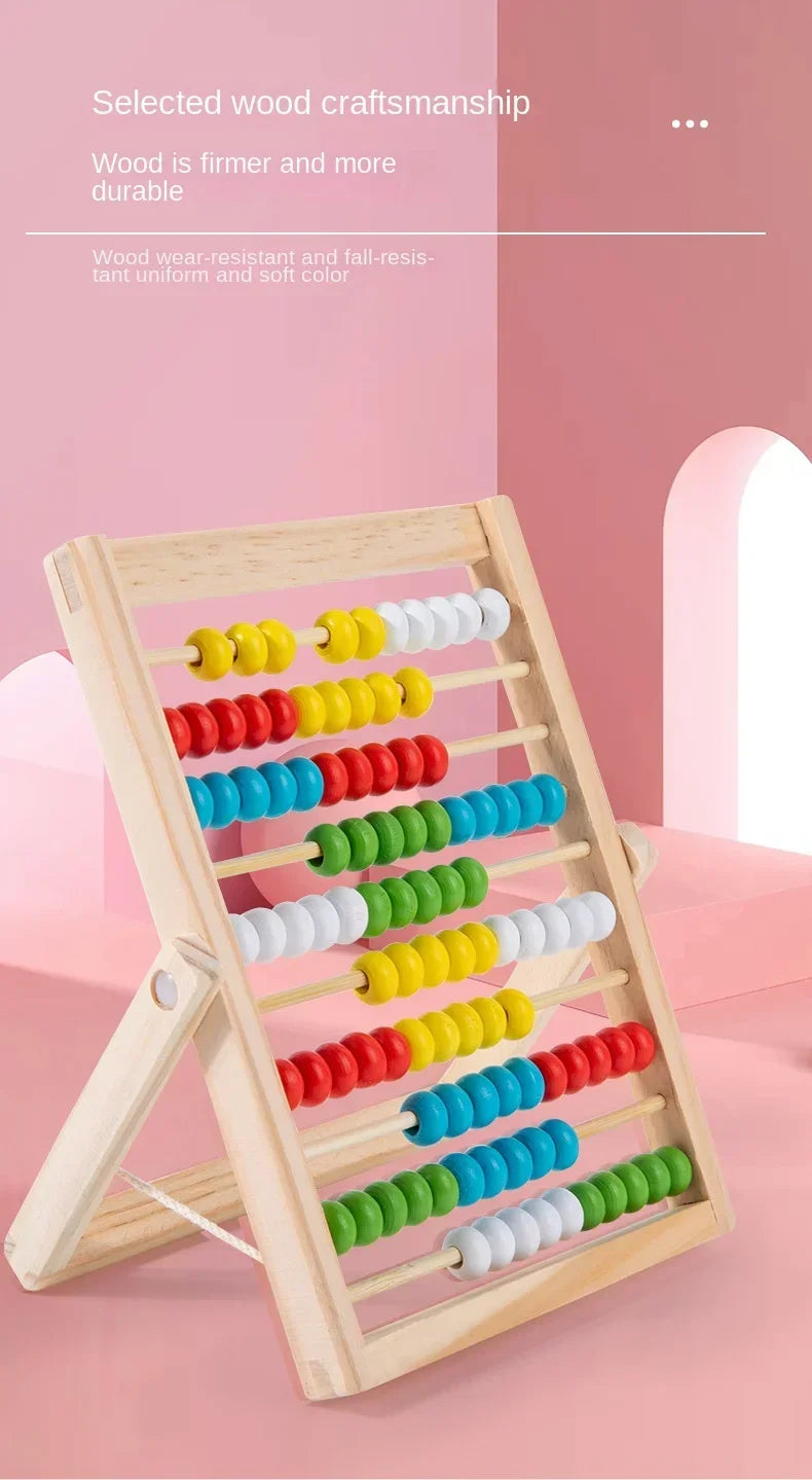 Classic Wooden 100-Bead Abacus - Preschool Montessori Math Learning Toy