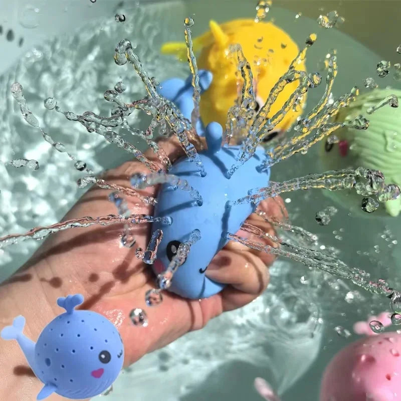Cute Whale Sponge Bath Toy Water Absorbing Squeeze Toy Kids Pool Play Stress Relief Toy