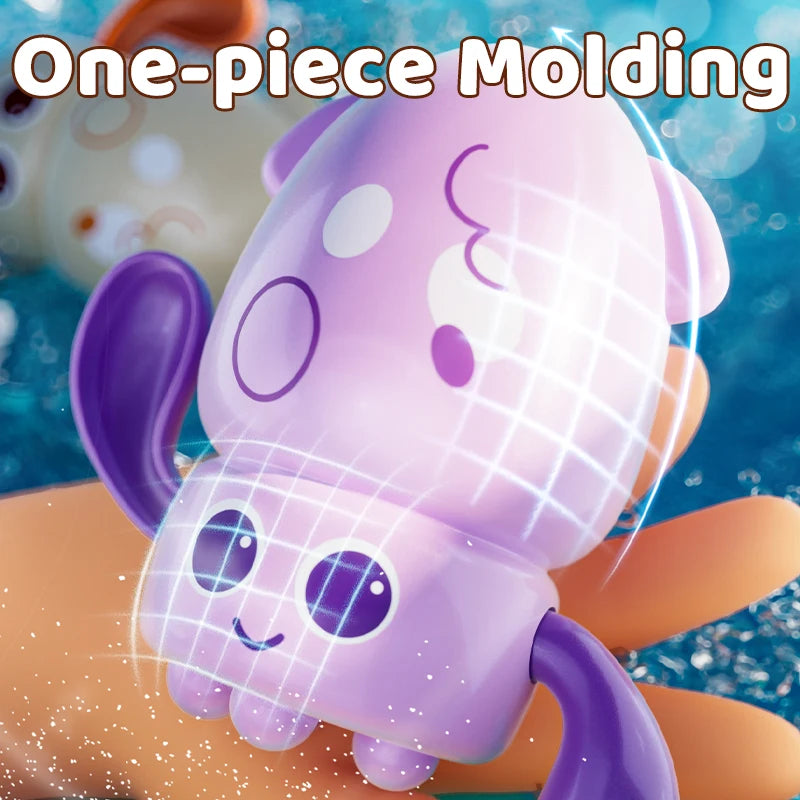 Cute Swimming Octopus Bath Toys (1-4 Pack) – Floating Curled Edge Pool & Bathtub Toys for Toddlers, Boys and Girls