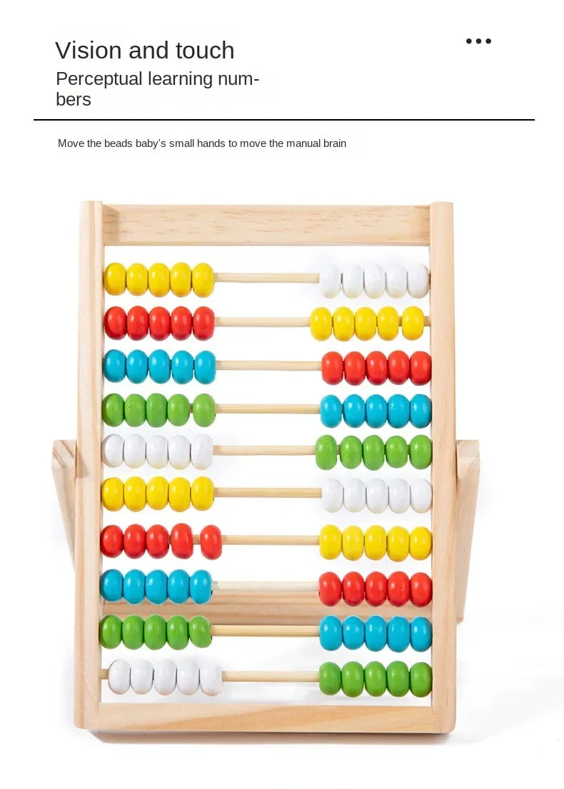 Classic Wooden 100-Bead Abacus - Preschool Montessori Math Learning Toy