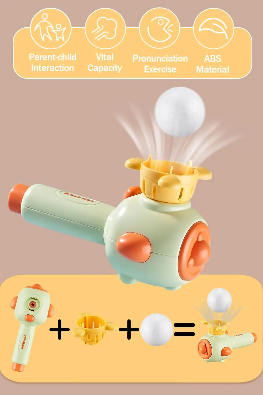 Montessori Floating Blow Pipe Ball Toy, Fine Motor Skill Trainer