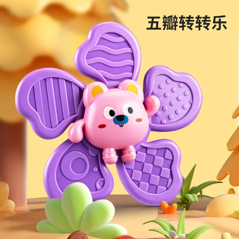 "Children High Chair Suction Cup Spinner - Montessori Travel Toy & Rattle"