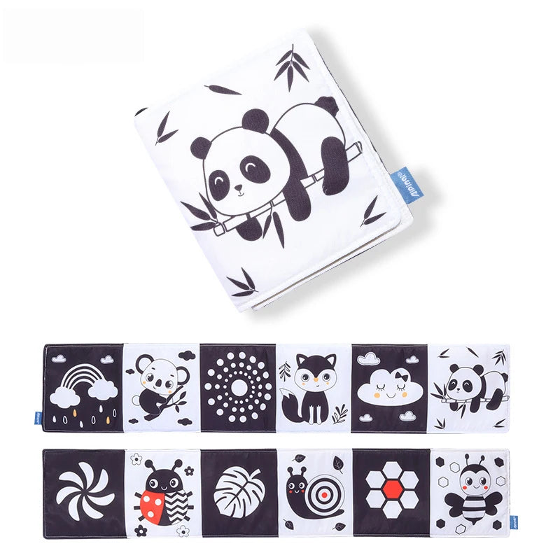 Black & White Montessori Sensory Cloth Book for Newborns (0 - 12 months old)