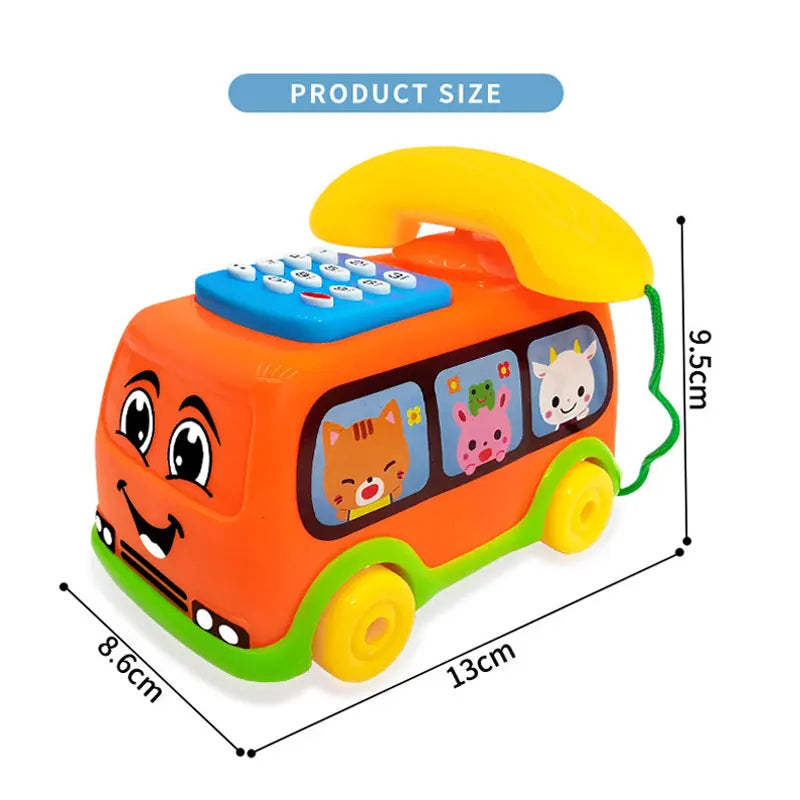 Musical Telephone Bus Car Toy – Montessori Early Educational Toy for Toddlers 1+ Year