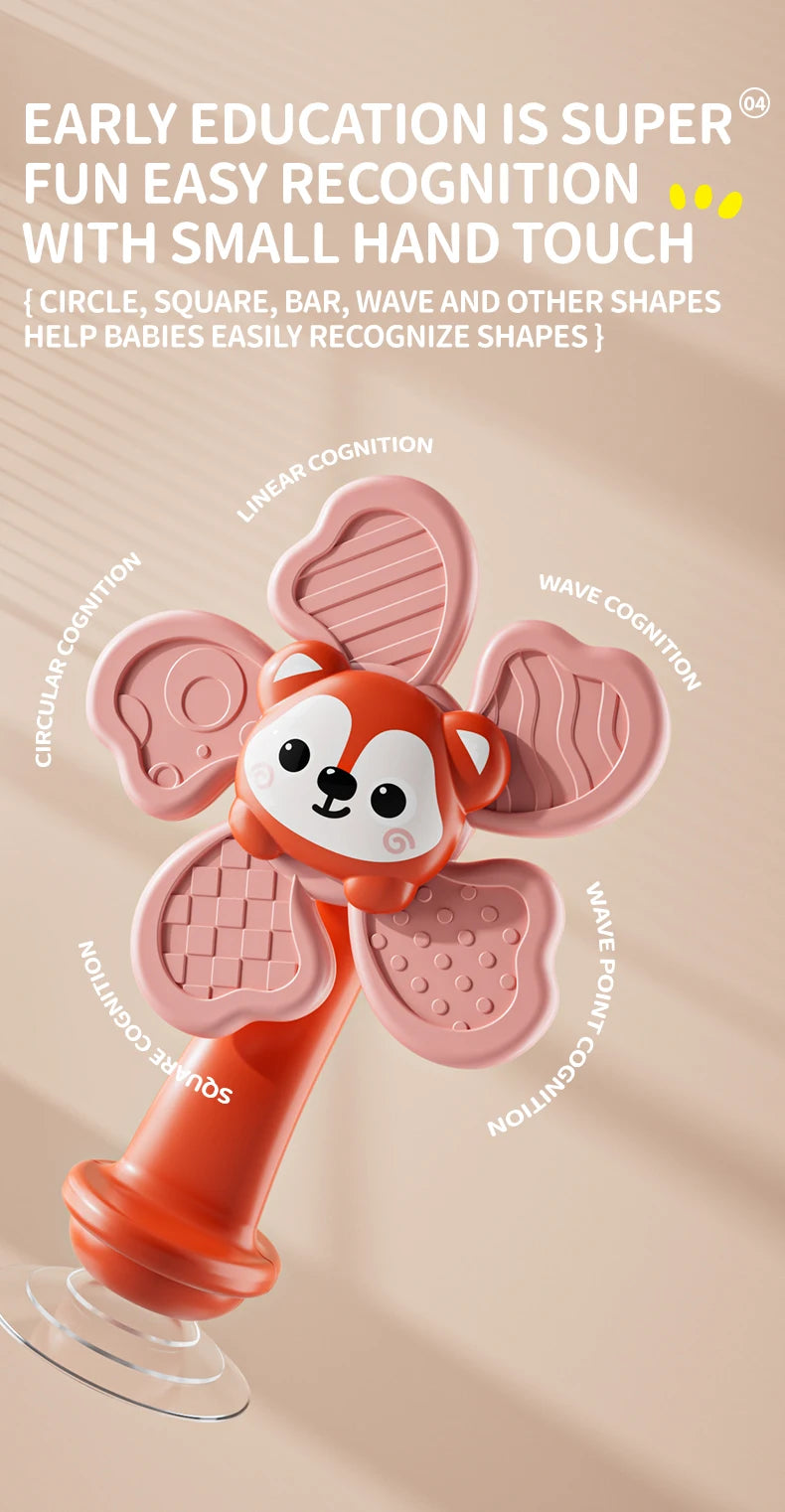 "Children High Chair Suction Cup Spinner - Montessori Travel Toy & Rattle"
