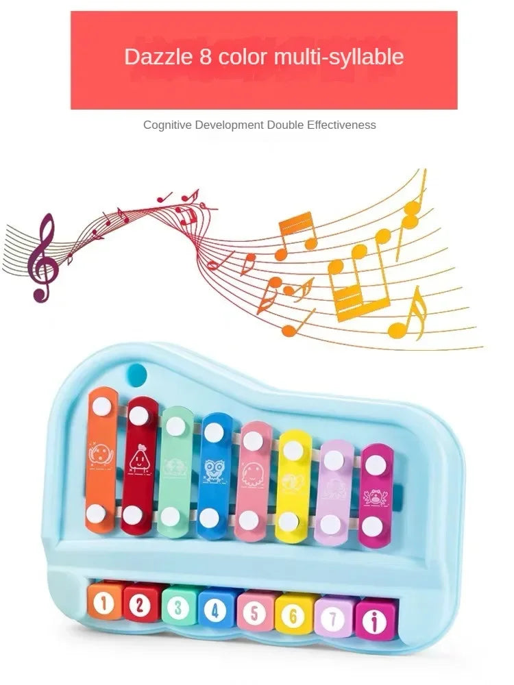 2 in 1 Baby Music instruments Montessori Toys 8-note Xylophone Piano Parish Music Play Educational Games Travel Toys for Toddler
