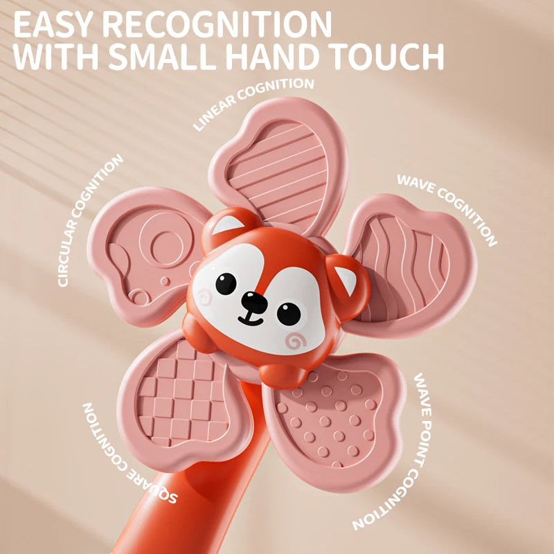 "Children High Chair Suction Cup Spinner - Montessori Travel Toy & Rattle"