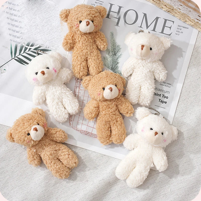 13cm Blush Bear Plush Toy Keychain - Cute Teddy Bear Stuffed Doll Pendant