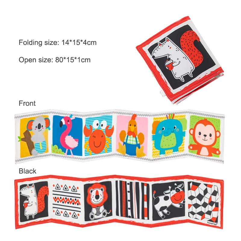 Black & White Montessori Sensory Cloth Book for Newborns (0 - 12 months old)