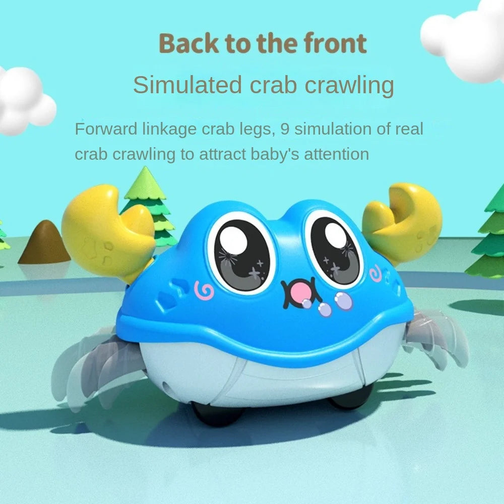 ABS Cartoon Baby Sensory Crawling Crab Toy Walking Running Interactive Early Educational Toy