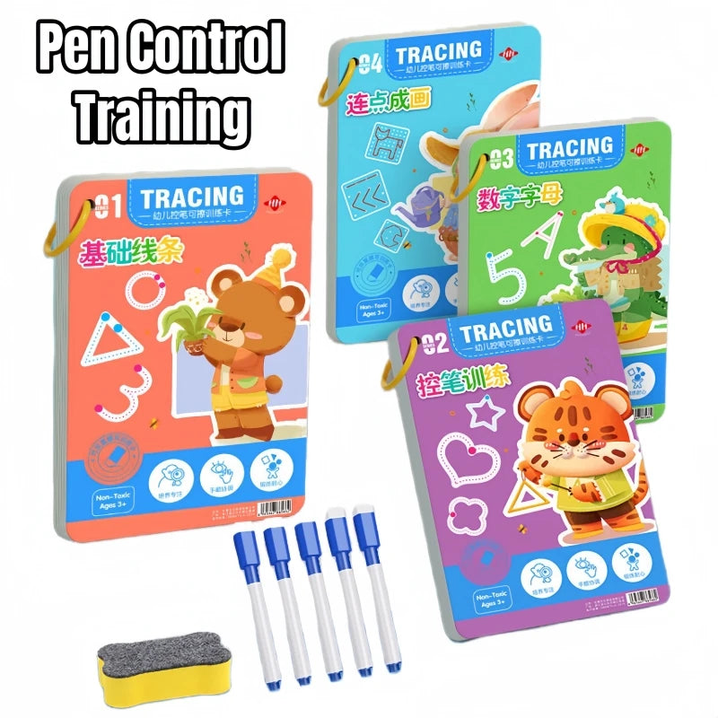 Reusable Montessori Pen Control Tracing Book for Kids