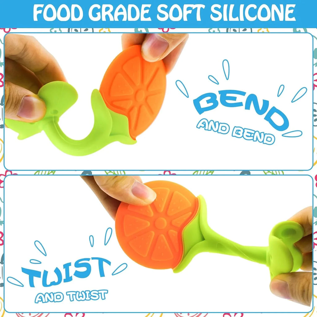 BPA-Free Silicone Fruit Teether Toy for Newborn Baby Sucking Chew Teething Relief Gift
